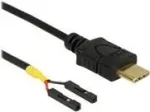DeLOCK 85473 USB-C ki&scaron;tukas &ndash; 2 pavieniai kontaktų lizdai, maitinimo kabelis, 0,5 m, juodos spalvos