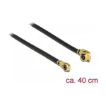 DeLOCK 89650 koaksialinis antenos kabelis, MHF/U.FL ki&scaron;tukas (kampinis) &ndash; MHF4/HSC ki&scaron;tukas (kampinis), 1,13, 0,4 m, juodas