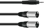 Audio adapterinis kabelis Omnitronic 1x 3,5 mm TRS į 2x 3 kontaktų XLR, 1,5 m (30225158)