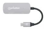 Manhattan USB-C 3-in-1 Dock/Hub, HDMI, USB-A, USB-C PD 100W, aliuminis