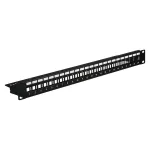 EFB skirstymo panelis 19 inch 1U 24 prievadų ekranuotas Cat.6A juodas RAL9005