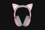 RAZER Kraken Kitty V2 BT belaidės Bluetooth ausinės su mikrofonu &ndash; rožinės spalvos