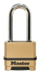 Master Lock 175EURDLH Perstatomas 4 skaitmenų kombinacinis spynos užraktas, tvirtas cinko korpusas, grūdinto plieno ilgas lankas, 50 mm korpuso plotis, 8 mm lanko skersmuo, 63 mm vertikalus tarpas, 24 mm horizontalus tarpas, naudojimui viduje / lauke