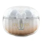 &bdquo;Guess Glitter Gradient&ldquo; belaidės TWS ausinės su įkrovimo dėklu (auksinė)