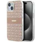 DKNY DKHMP15MHRHSEP Kietas Dėklas, Skirtas &bdquo;Apple iPhone 15 Plus&ldquo; / &bdquo;14 Plus&ldquo; 6,7 inch Rožinis IML Mono & Stripe MagSafe