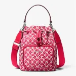 Michael Kors Jet Set Charm Small Camera Crossbody Bag Dark Berry Saffiano Leather