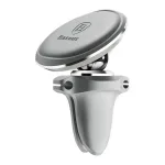 Baseus automobilinis magnetinis telefono laikiklis (oro ventiliacijos grotelėms) 360 laipsnių su kabelio laikikliu, sidabrinis
