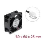 Delock Axial Fan 48V DC 60x60x25mm su 2 kontaktų jungtimi, juodos spalvos