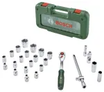 Bosch 1/2 colio reketinis ir lizdų rinkinys, 26 dalių, 768 Nm maks. sukimo momentas, žalias dėklas