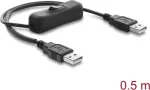 Delock USB maitinimo laidas Type-A ki&scaron;tukas&ndash;ki&scaron;tukas su jungikliu 0,5 m