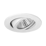 BRUMBERG SEVEN apvalus įleidžiamas LED prožektorius 7W 2700K &scaron;iltai balta 600lm baltas, pasukamas