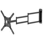 Brateck LPA84-445XL pilno judesio TV/monitoriaus laikiklis prie sienos 37-80 colių ekranams, 50kg talpa, VESA iki 600x400, dviguba &scaron;arnyrinė ranka, matinė juoda