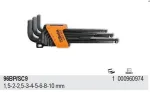 BETA 96BP/SC9 9 dalių metrinių rutulinių galų &scaron;e&scaron;iabriaunių raktų rinkinys, 1,5-10 mm, chromo vanadžio plienas