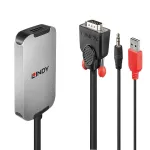 Lindy 38296 VGA į DisplayPort 1.2 keitiklis, VGA + 3,5 mm garsas, maitinamas per USB, 18 cm, juodas