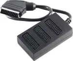 shiverpeaks BASIC-S Scart skirstytuvo kabelis, 1x Scart tėvinis į 3x Scart moteri&scaron;kus, 0,5 m, pilnai sujungtas, juodas (BS94051)