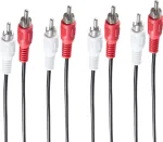 SHIVERPEAKS BS40112 4 kanalų RCA audio kabelis, 1,5 m, auksuoti kontaktai, juodas