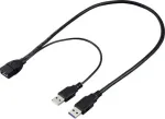 Renkforce USB 3.0 prailginimo kabelis USB-A ki&scaron;tukas į USB-A lizdą 0,5 m juodas RF-5719752