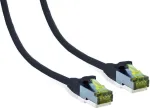 IT-BUDGET Full Copper Premium tinklo kabelis Cat.6A su Cat.7 kabeliu 600 MHz halogen-free PoE+ 10Gbps juodas 2m 90ITB6A7PK2S