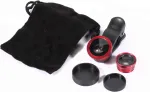 CYOO CY121416 2-in-1 i&scaron;maniojo telefono objektyvų rinkinys - 180&deg; fisheye ir makro objektyvas su universaliu klipu