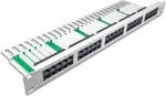 Wirewin 50 prievadų ISDN skydas, 1U, &scaron;viesiai pilkas patch panelis (PANEL TEL 50)