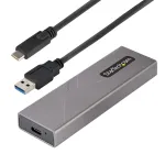 StarTech.com USB-C 10Gbps i&scaron;orinis M.2 NVMe/SATA SSD korpusas - beįrankis, aliuminis, su USB-C ir USB-A laidais, palaiko 2230/2242/2260/2280