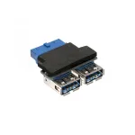 InLine USB 3.0 adapteris vidinis 2x USB A lizdas ant pagrindinės plok&scaron;tės jungties