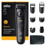 Braun BeardTrimmer 5 BT5560 barzdos kirpimo ma&scaron;inėlė, baterija, 40 lygių, 2 cm, &scaron;lapiam ir sausam naudojimui, juoda