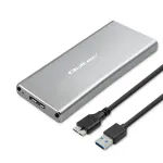 Aliumininis korpusas QOLTEC 51833, skirtas M.2 SATA SSD, SATA į USB 3.0, palaiko iki 2 TB