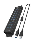 ICY BOX IB-HUB1720-U3 USB 3.2 Gen 1 tipo A 7 prievadų stalinis USB &scaron;akotuvas, juodas