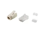 Equip Cat.6A RJ45 ki&scaron;tukų rinkinys 100 vnt. permatomi balti