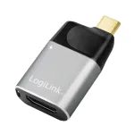 LogiLink USB 3.2 Gen2 Type-C adapteris C/M į HDMI-A USB-C 4K PD aliuminis pilkai juodas