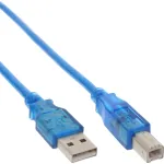 InLine USB 2.0 kabelis Type A ki&scaron;tukas / Type B ki&scaron;tukas mėlynas permatomas 3 m