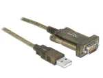 Serijinis kabelis DeLOCK 64073 USB Type-A DB-9 Skaidrus 2m