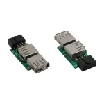 InLine USB 2.0 vidinis adapteris 2x USB A lizdas į pagrindinės plok&scaron;tės jungtį 33440I