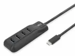 ACT AC6420 USB-C 4 prievadų USB-A &scaron;akotuvas USB 3.2 Gen 1 5 Gbps juodas