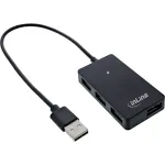 InLine USB 2.0 4 prievadų &scaron;akotuvas, Type-A ki&scaron;tukas į 4x Type-A lizdą, juodas, 30 cm