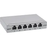 InLine Patch panel Cat.6A 0,5U 6 prievadų, stalas/siena/bėgis, pilka su dulkių apsauga