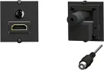 Ki&scaron;tukinis lizdas HDMI + 3,5 mm Bachmann 917.189, 1 modulio, juodas