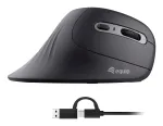 Equip 245119 vertikali ergonominė pelė, de&scaron;inei rankai, USB-A / USB-C, optinė, 7200 DPI