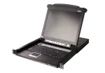 Rack konsolė Secomp CL5708MW 17,3 col. (43,9 cm) LCD 1920&times;1080, USB/PS2 klaviatūra ir pelė, VGA, 1U, juoda
