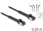 Tinklo kabelis DeLOCK RJ45 Slim Cat.8.1 U/FTP 0,25 m juodas