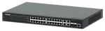 Intellinet 24 prievadų Gigabit Ethernet PoE+ žiniatinkliu valdomas jungiklis su 4 Gigabit Combo Base-T/SFP prievadais, IEEE 802.3at/af PoE+/PoE, 370 W, Endspan, 19 colių stelažinis