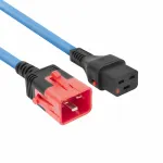 ACT PL0033 elektros laidas C19 IEC Lock &ndash; C20 IEC Lock su dvigubu užraktu, 3 m, mėlynas