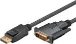 Wentronic Goobay DisplayPort į DVI-D adapterio laidas 1.2, juodas, 5 m &ndash; DisplayPort ki&scaron;tukas > DVI-D ki&scaron;tukas Dual-Link (24+1 kontaktas) (51963)