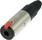 Neutrik NTR-NJ3FC6 6,35 mm stereo jack lizdas, NI, juodas/raudonas/sidabrinis