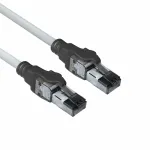 ACT pilkas 2 m S/FTP CAT6A IDC 4PPoE / PoE++ 100W LSZH pataisos laidas su RJ45 ki&scaron;tukais