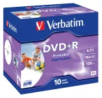 Verbatim DVD+R Wide Inkjet Printable ID Brand, 10 vnt., 4.7 GB, 16x, jewel dėklas