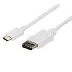 StarTech.com 6 pėdų/1,8 m USB C į DisplayPort 1.2 laidas 4K 60Hz &ndash; USB-C į DisplayPort adapterio laidas HBR2 &ndash; USB Type-C DP Alt režimo į DP monitoriaus vaizdo laidas &ndash; veikia su Thunderbolt 3 &ndash; Baltas