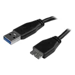 StarTech.com Slim Micro USB 3.0 laidas - M/M - 3m (10ft), USB A, Micro-USB B, USB 3.2 Gen 1 (3.1 Gen 1), Vyri&scaron;kas/Vyri&scaron;kas, Juodas