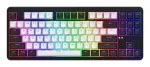 HATOR Rockfall 3 TKL Wireless juoda, QMK/VIA, OMA profilio baltai-juodi klavi&scaron;ų dangteliai, klaviatūra su linijiniais mechaniniais kar&scaron;to keitimo jungikliais, US ANSI i&scaron;dėstymas (HTK850)